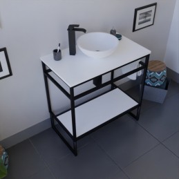 Ensemble DESIGN meuble salle de bain 80 CM avec vasque à poser