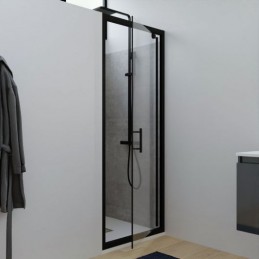 Porte de douche pivotante noir