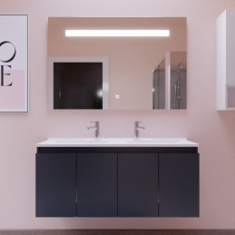 Destockage Ensemble Meuble de salle de bain rosa 120+ miroir